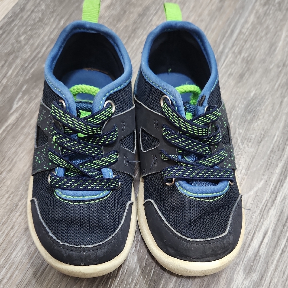 OshKosh B'gosh Navy and Lime Kids Sneakers